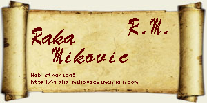 Raka Miković vizit kartica
